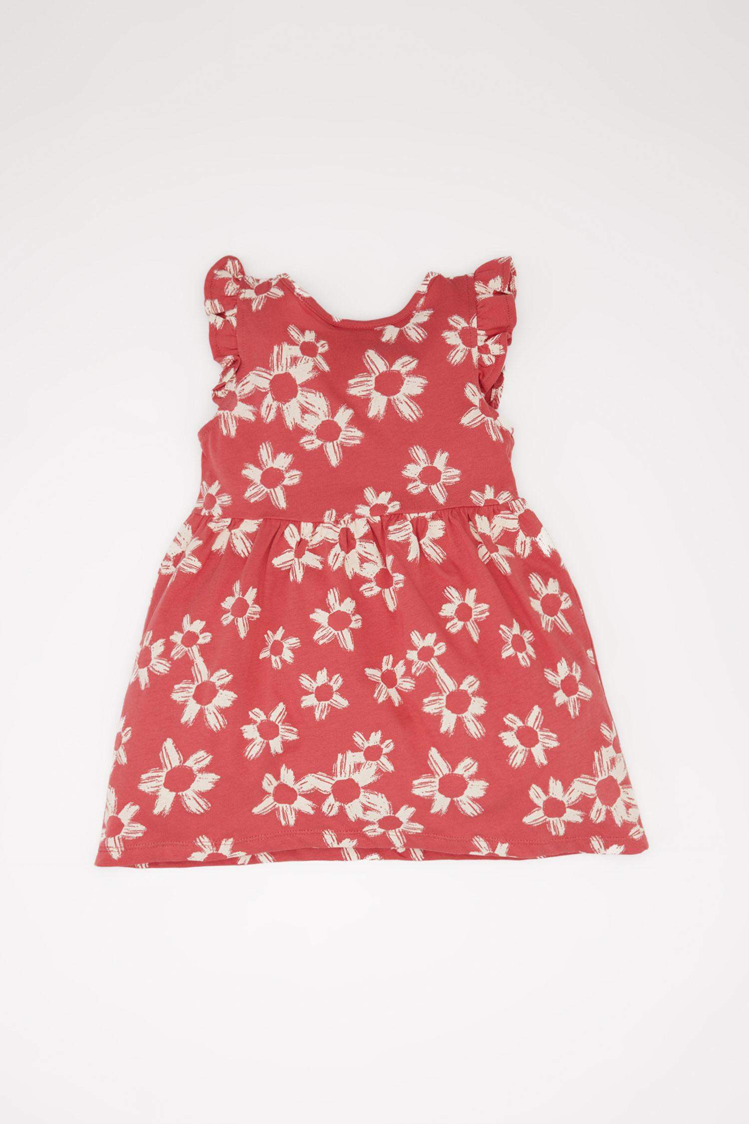 Girl Baby Floral Pattern Short Sleeve Dress