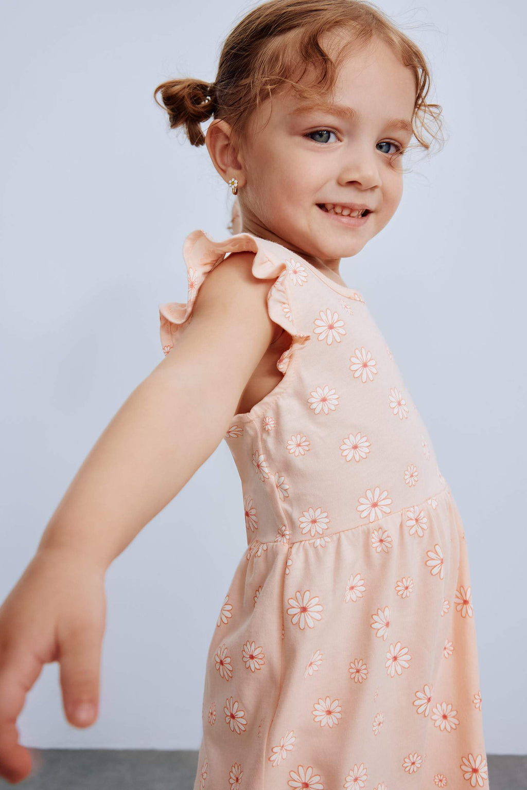 Girl Baby Floral Pattern Short Sleeve Dress