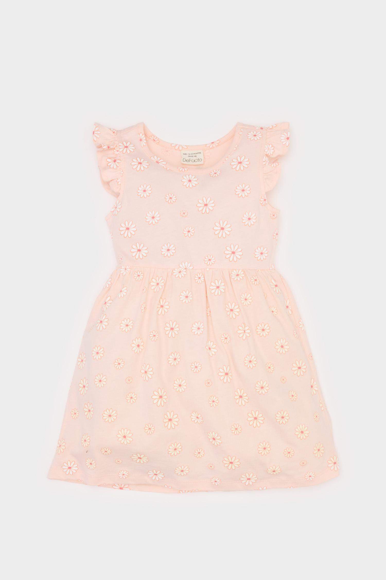 Girl Baby Floral Pattern Short Sleeve Dress