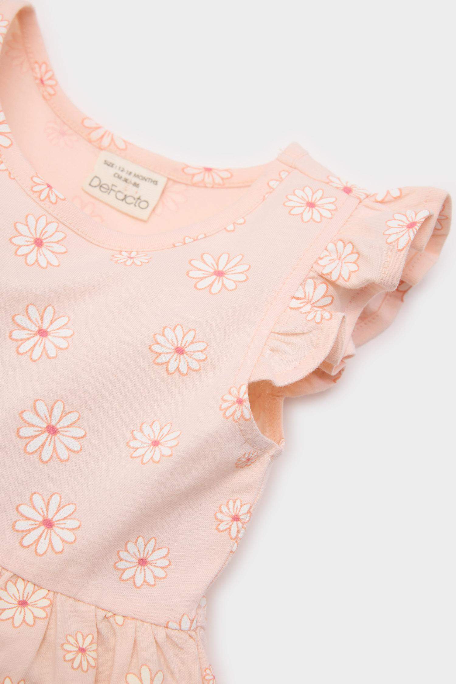 Girl Baby Floral Pattern Short Sleeve Dress