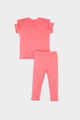 Girl Corduroy Camisole T-Shirt Bottom 2 Piece Set