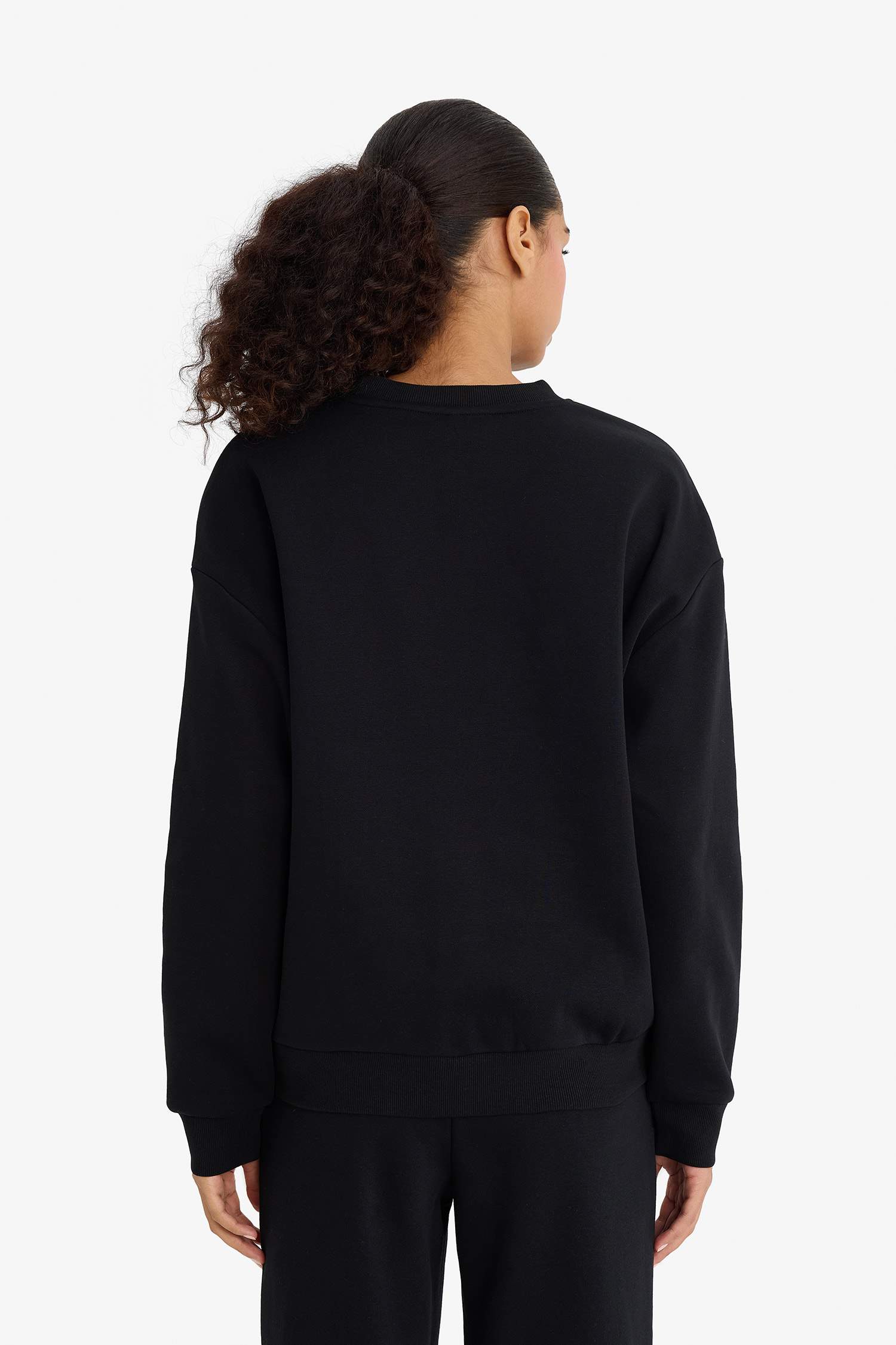 Relax Fit Crew Neck Basic Thick Sweatshirt