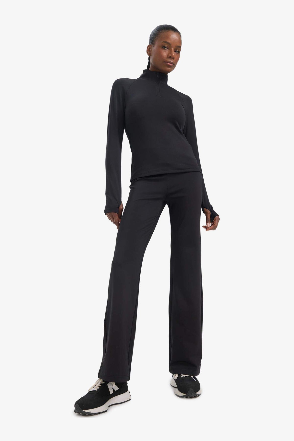 DeFactoFit Wide Leg Scuba Diving Fabric Basic Trousers