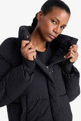 Water Repellent Regular Fit Stand Collar Raglan Sleeve Winter Puffer Coat