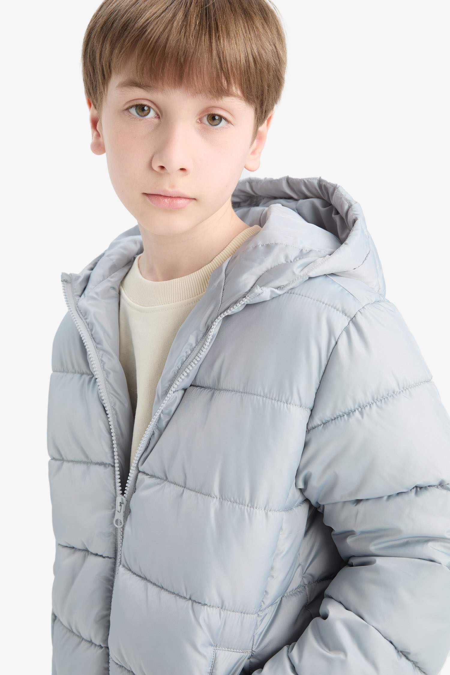 Boys Waterproof Hooded Zippered Puffer Jacket