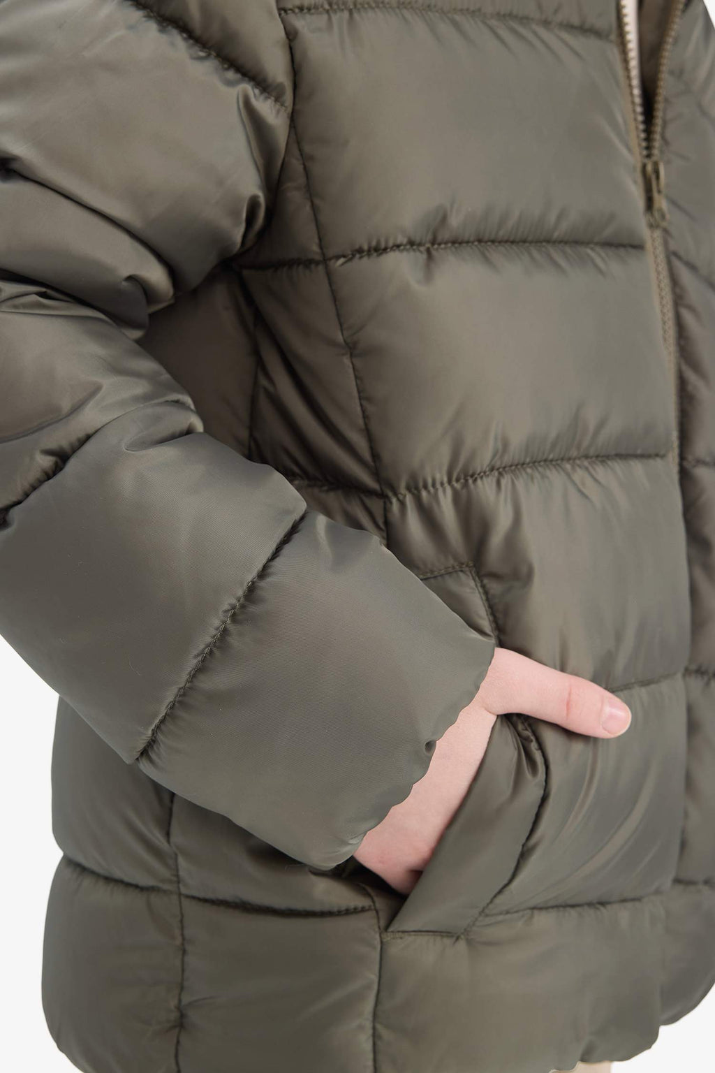 Boys Waterproof Hooded Zippered Puffer Jacket