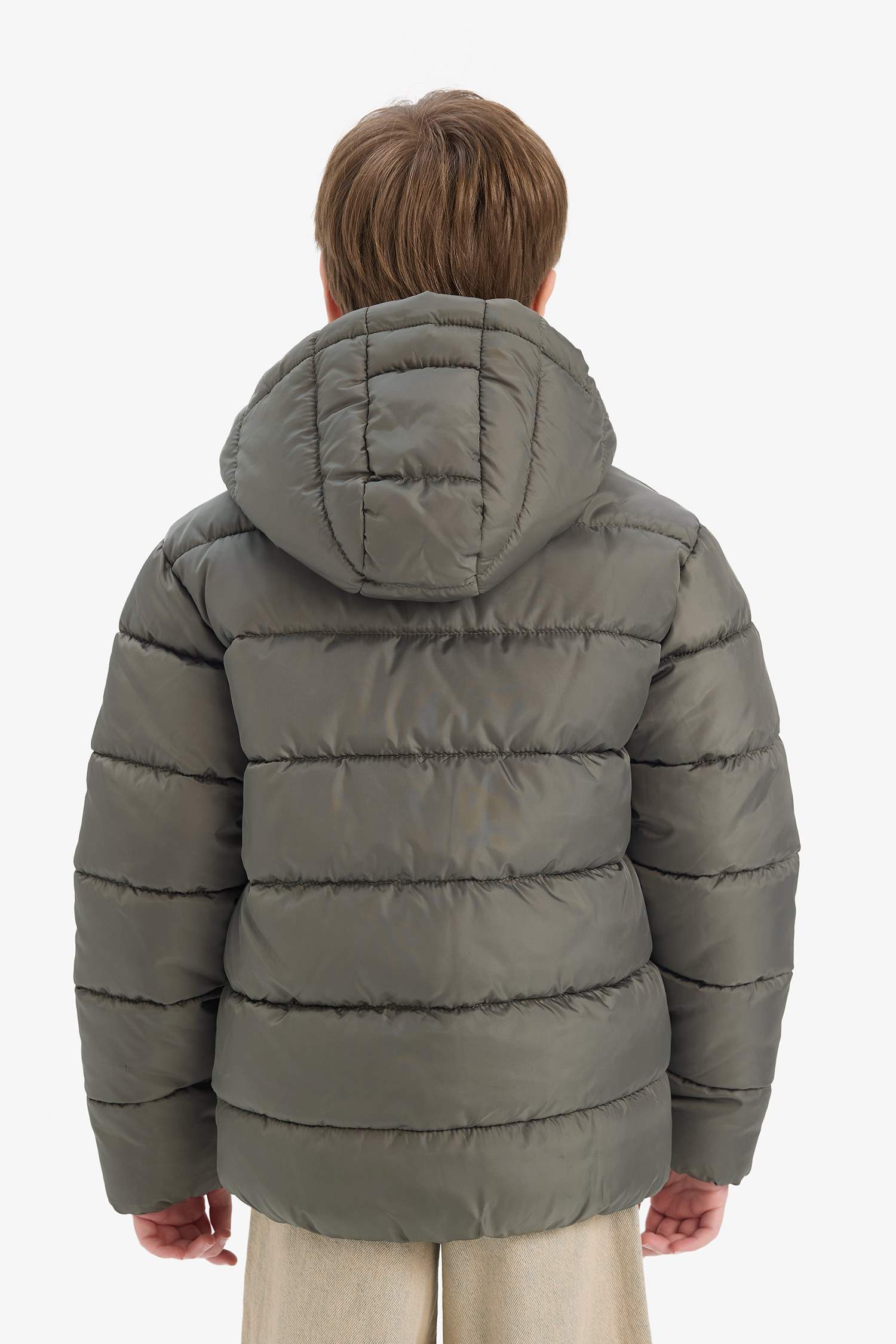 Boys Waterproof Hooded Zippered Puffer Jacket