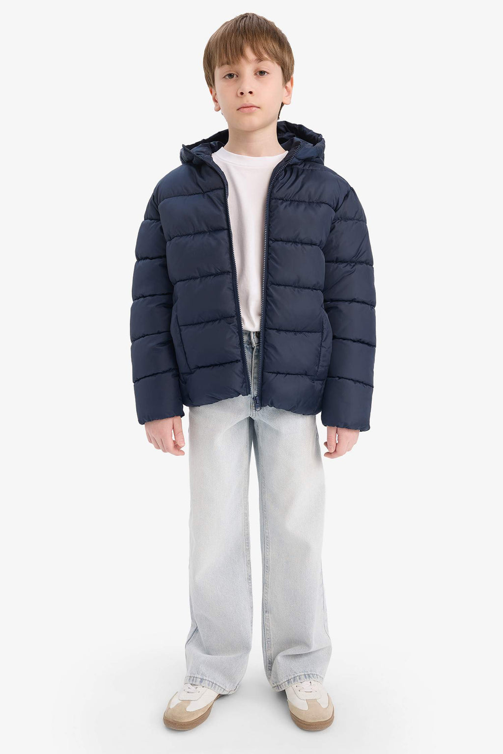 Boys Waterproof Hooded Zippered Puffer Jacket