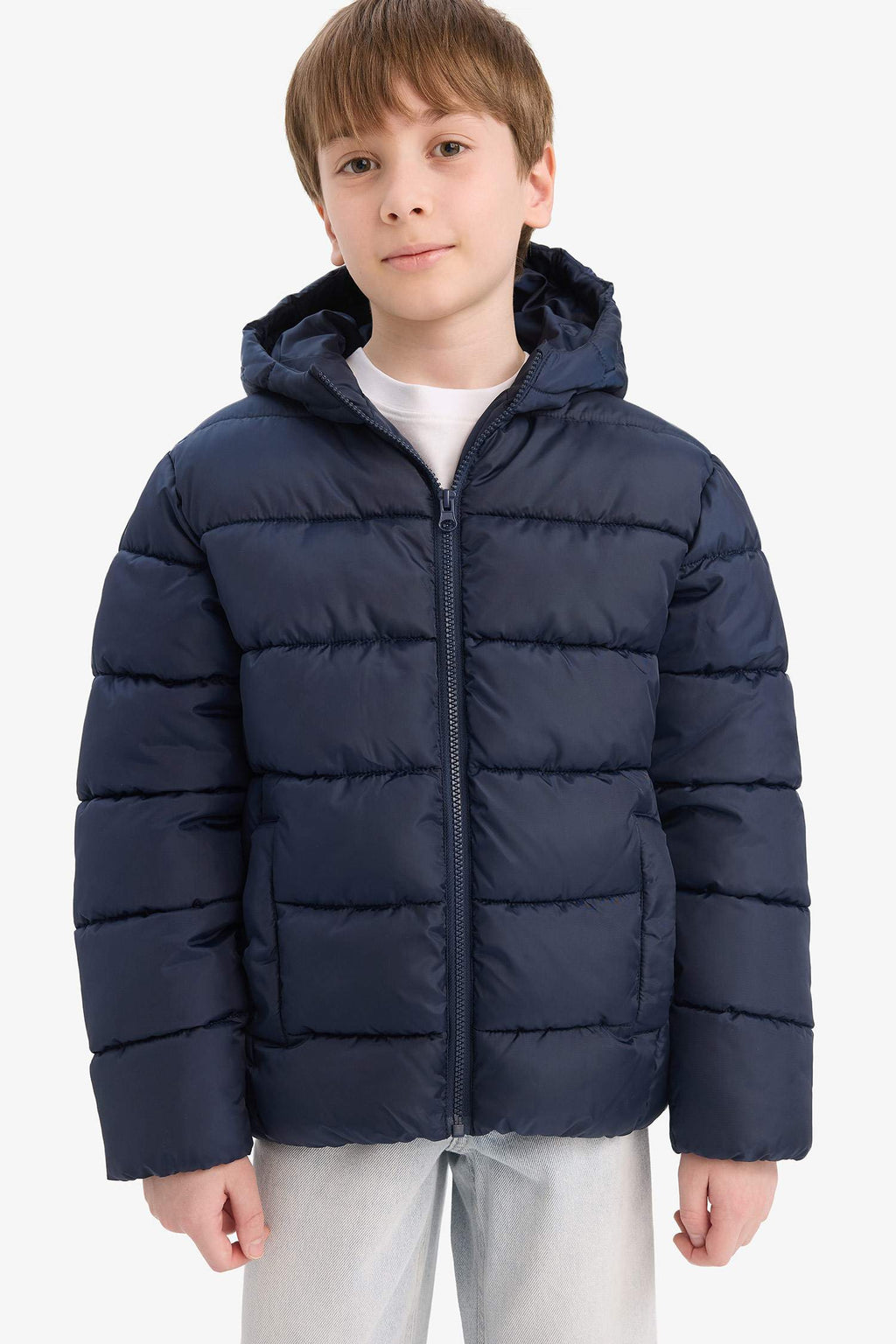 Boys Waterproof Hooded Zippered Puffer Jacket