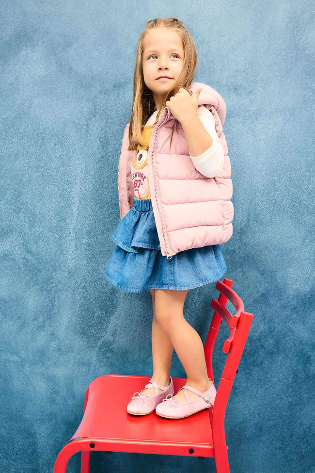 Baby Girl Hooded Puffer Vest Main Image