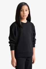 Girl Relax Fit Crew Neck Basic Plain School Sweatshirt