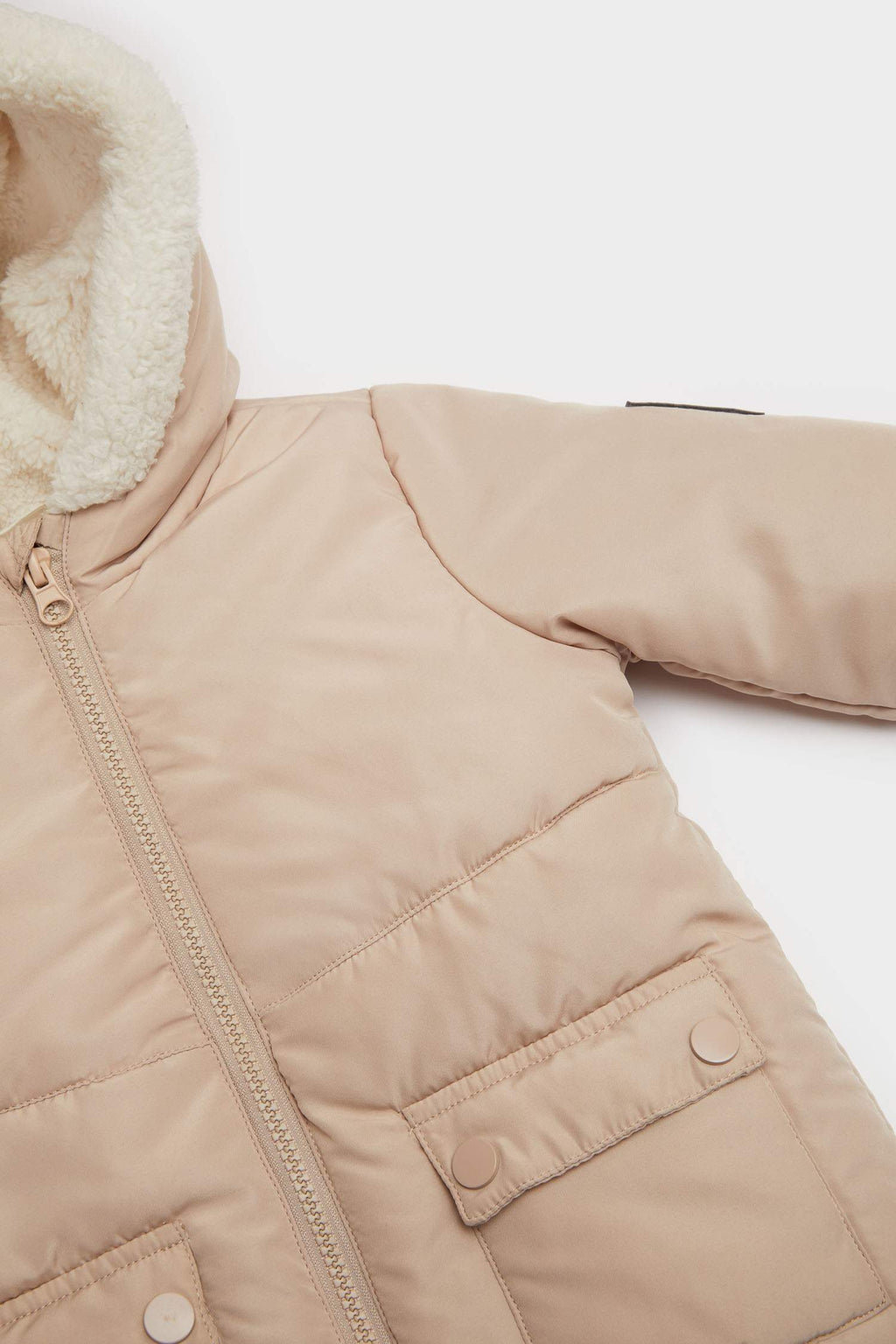 Baby Boy Waterproof Hooded Jacket with Plush Lining and Zipper