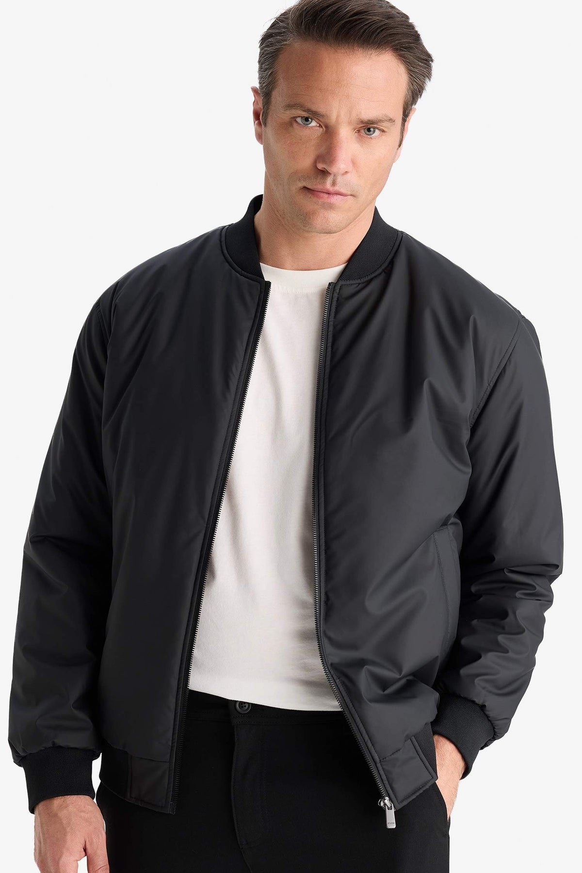 Slim Fit Slim Cut College Collar Zippered Waterproof Bomber Jacket