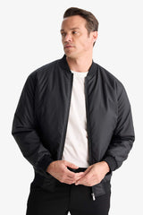 Slim Fit Slim Cut College Collar Zippered Waterproof Bomber Jacket