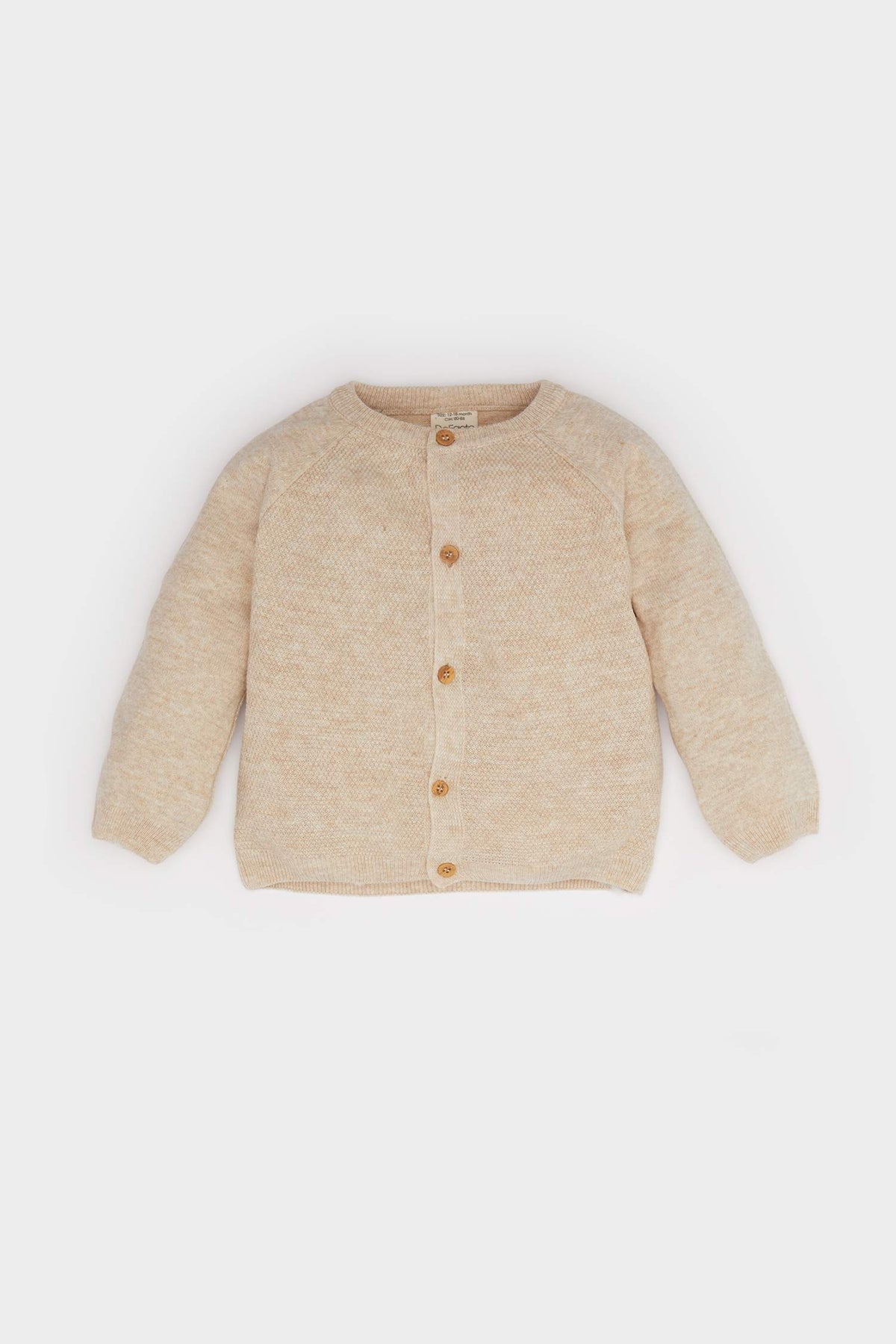 Baby Boy Crew Neck Buttoned Knit Cardigan