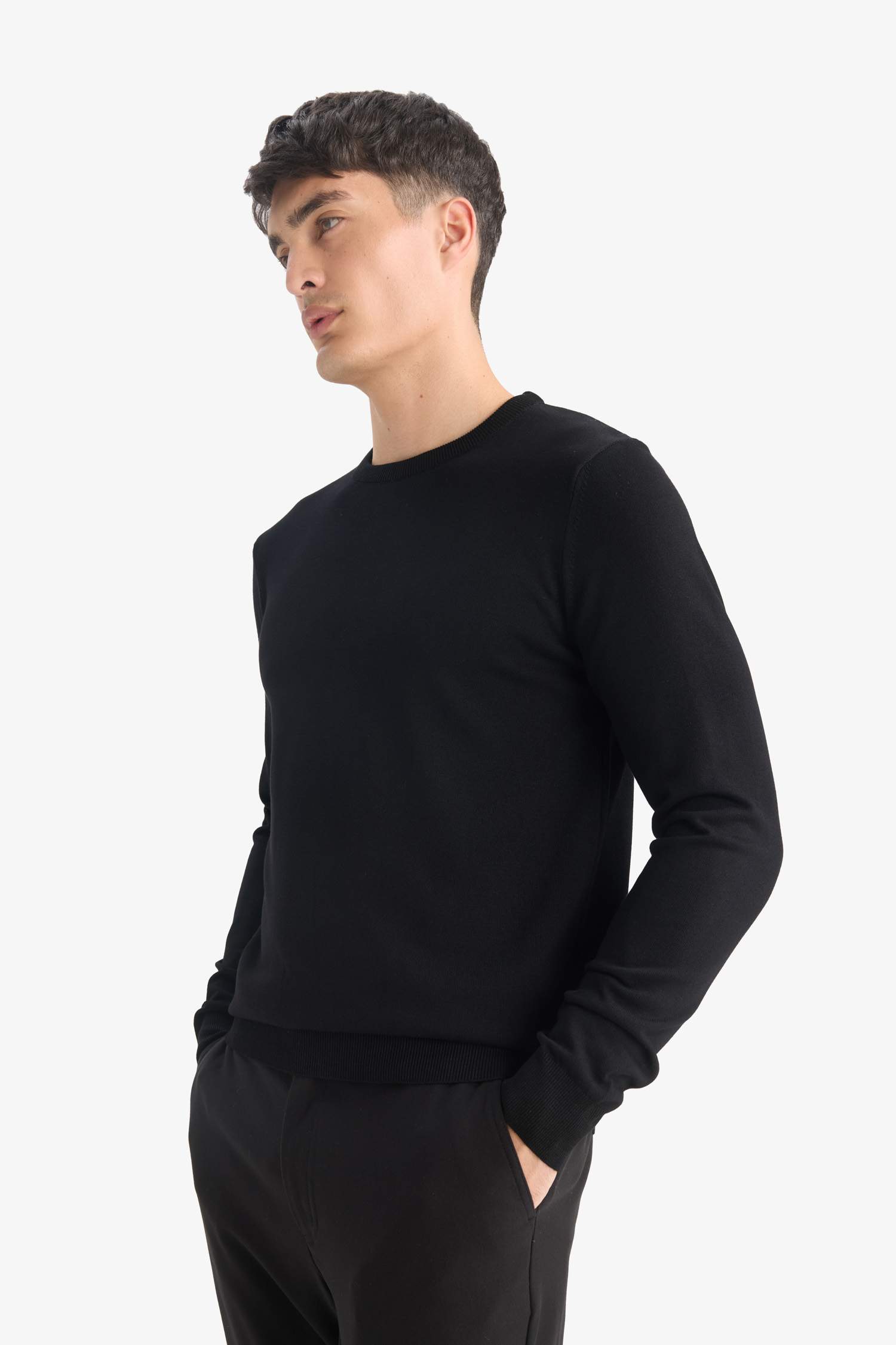Regular Fit Crew Neck Basic Plain Premium Knitwear Sweater