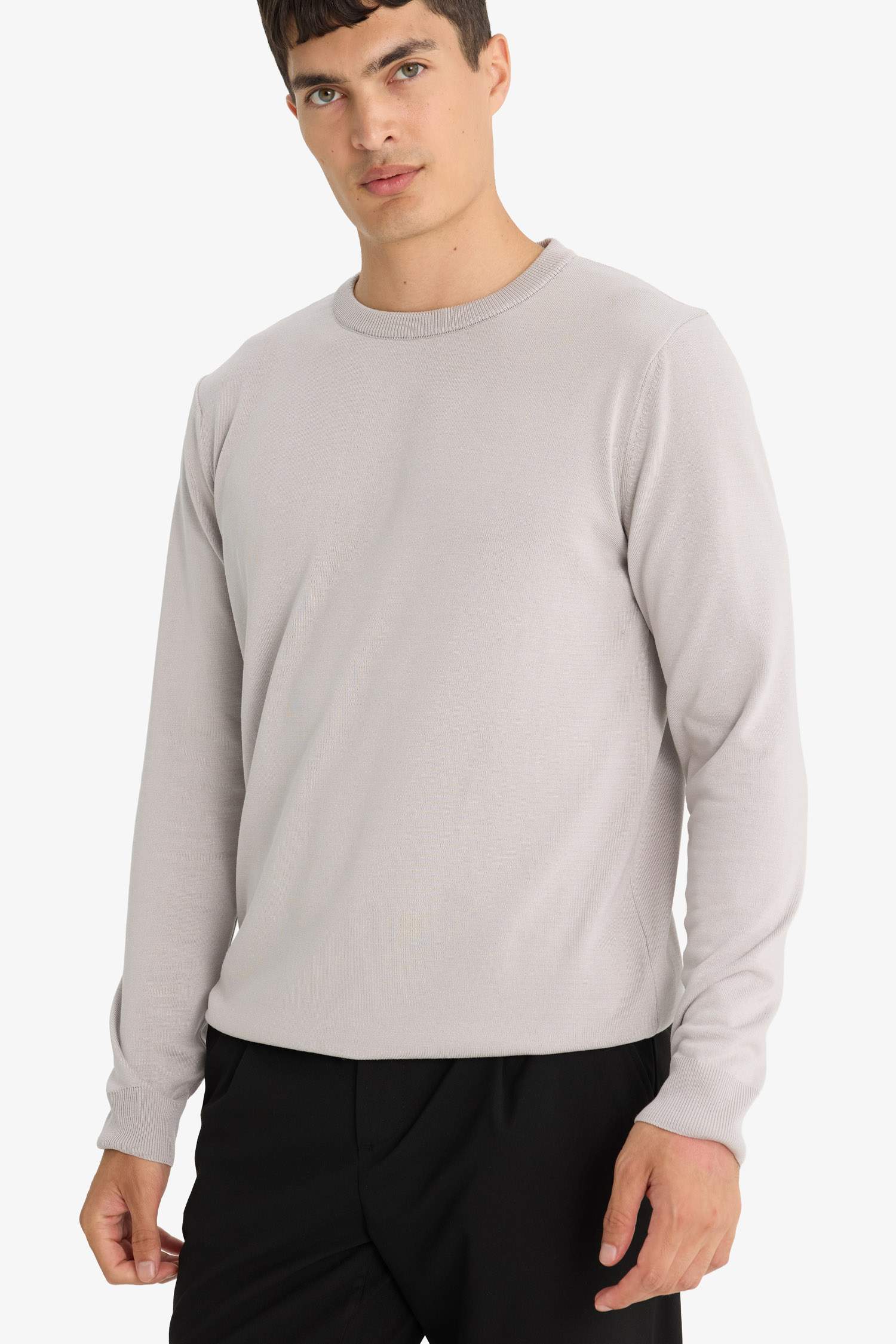 Regular Fit Crew Neck Basic Plain Premium Knitwear Sweater