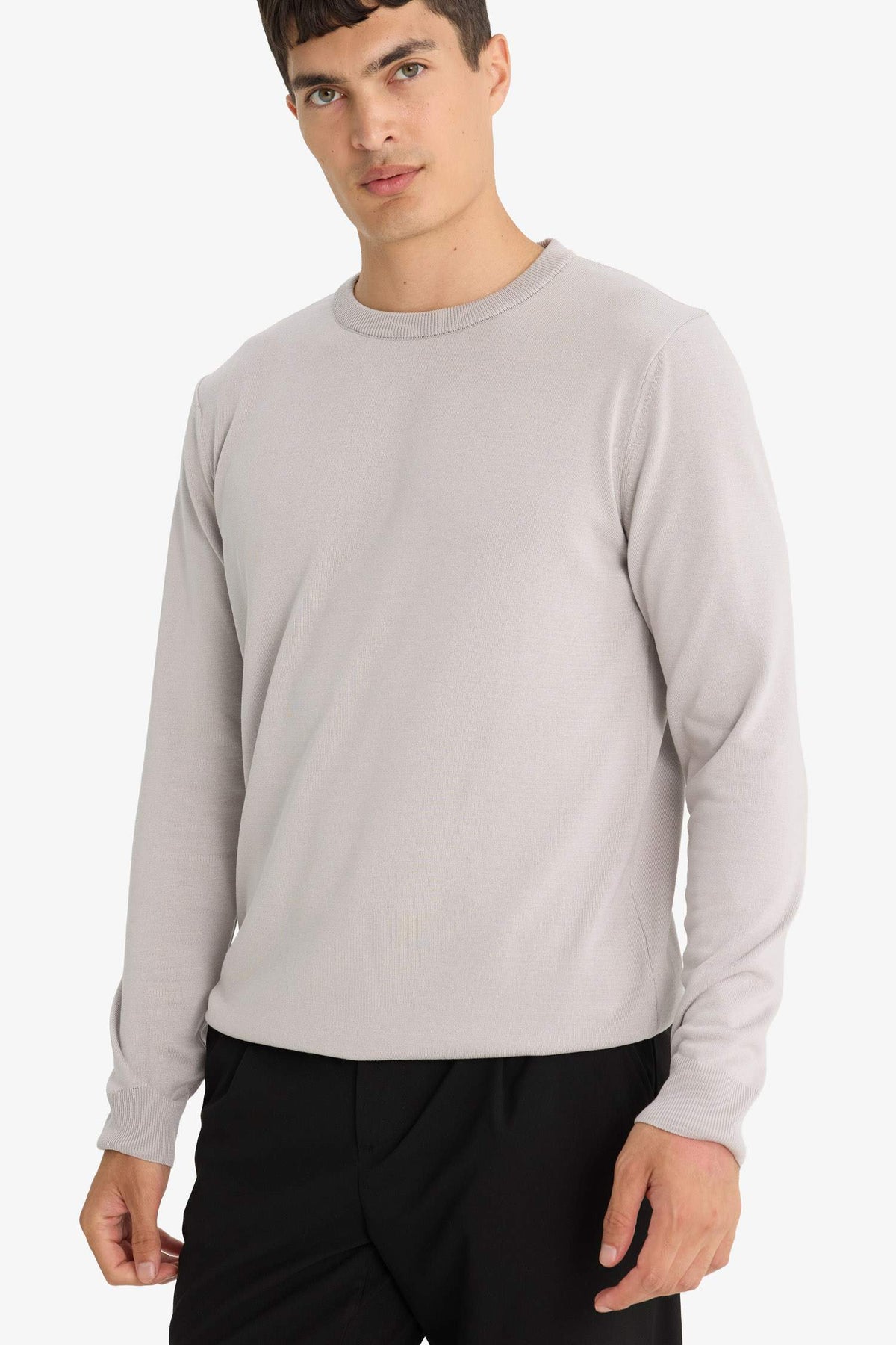 Regular Fit Crew Neck Basic Plain Premium Knitwear Sweater