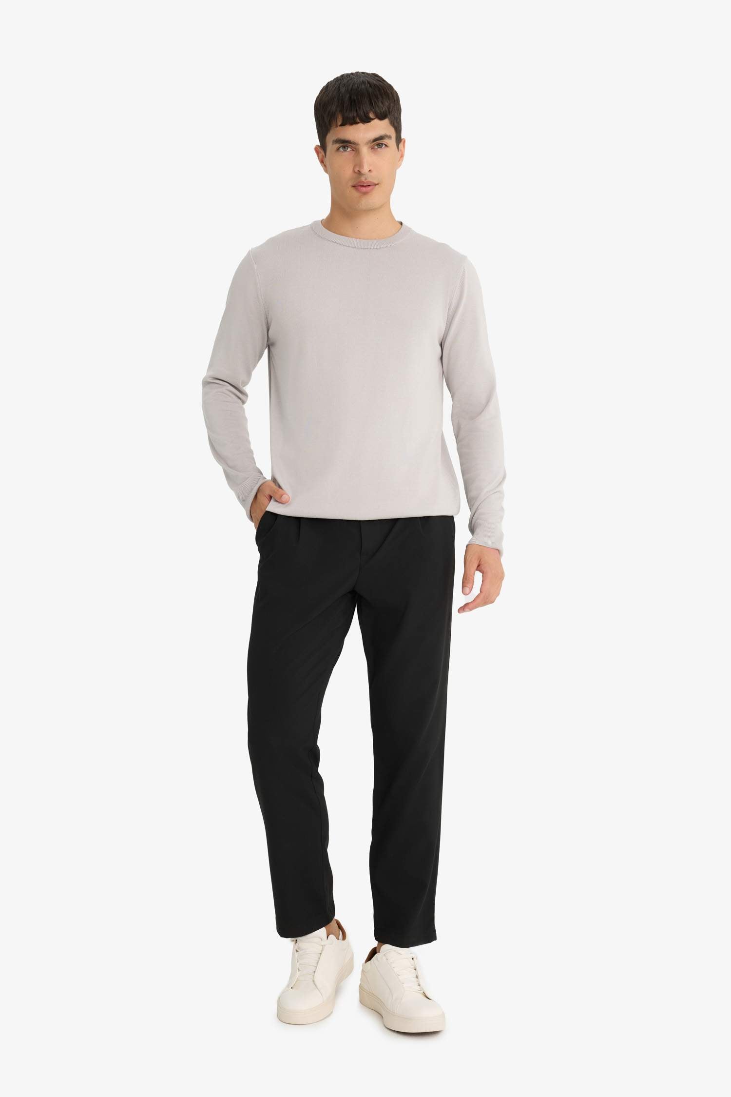Regular Fit Crew Neck Basic Plain Premium Knitwear Sweater