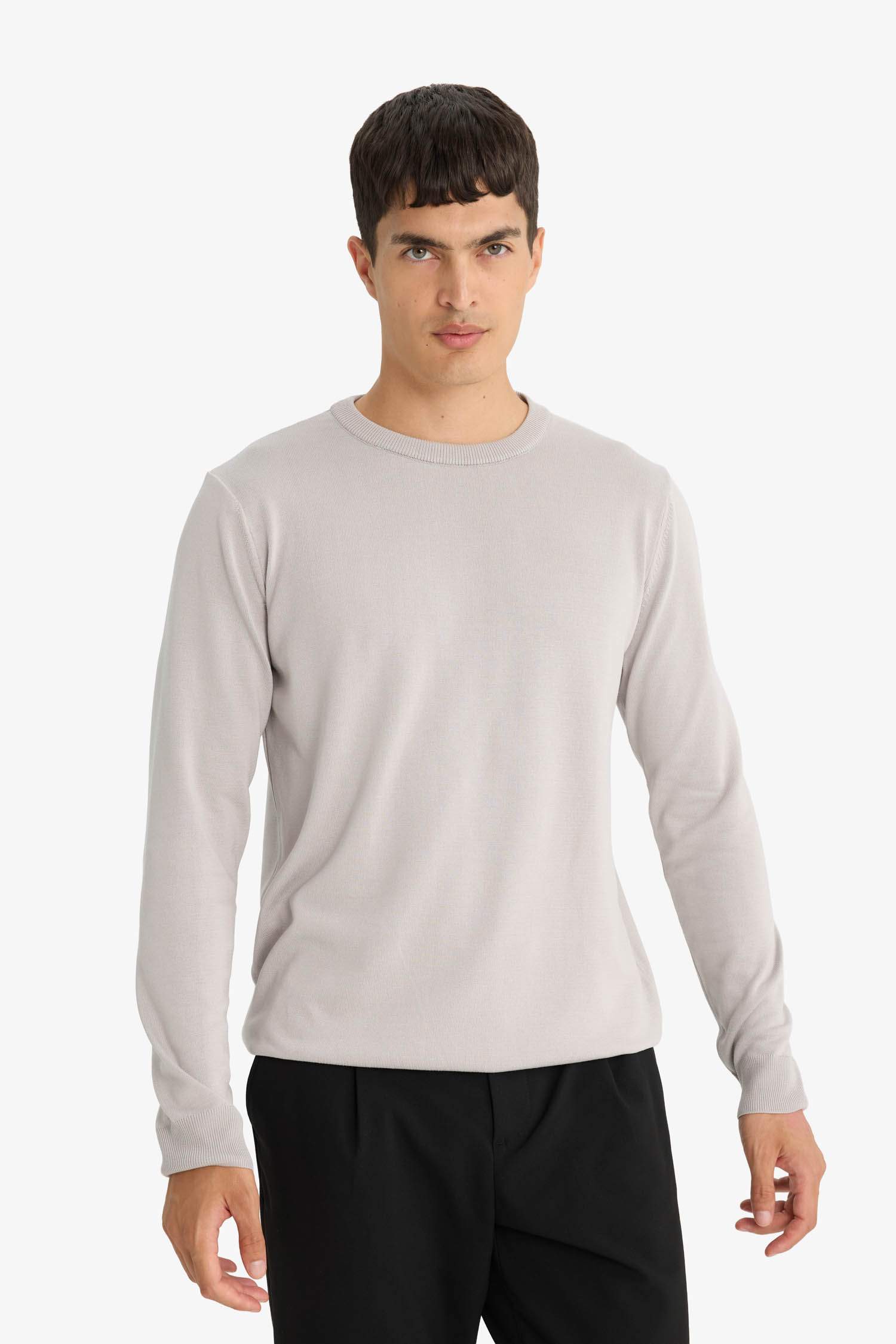 Regular Fit Crew Neck Basic Plain Premium Knitwear Sweater