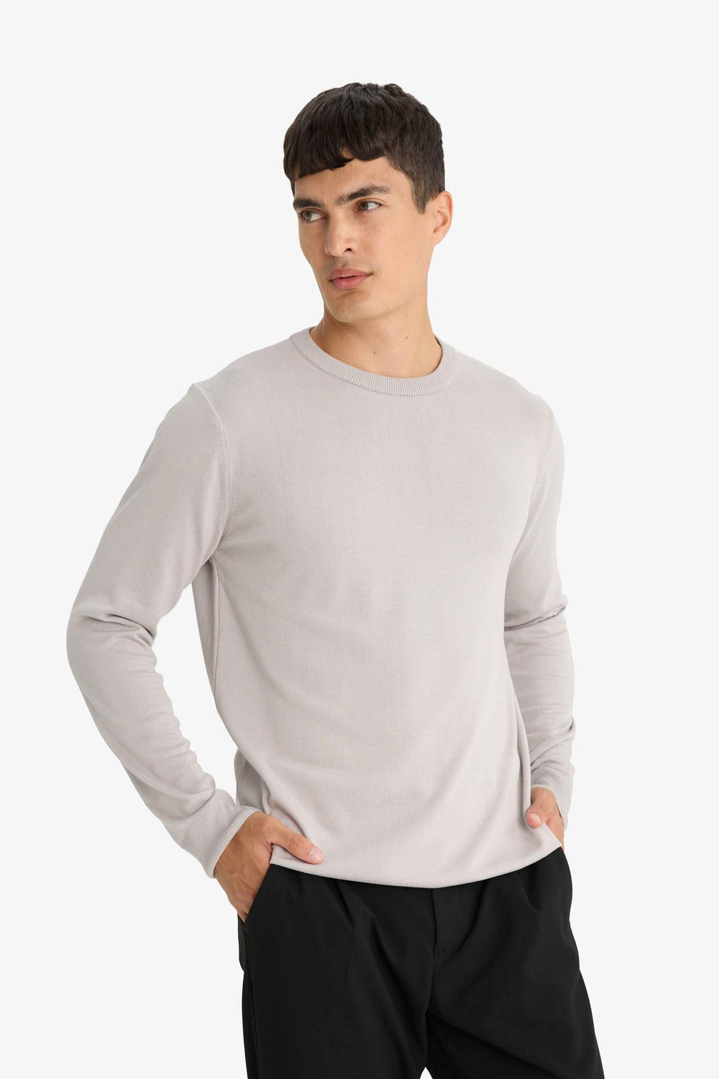 Regular Fit Crew Neck Basic Plain Premium Knitwear Sweater