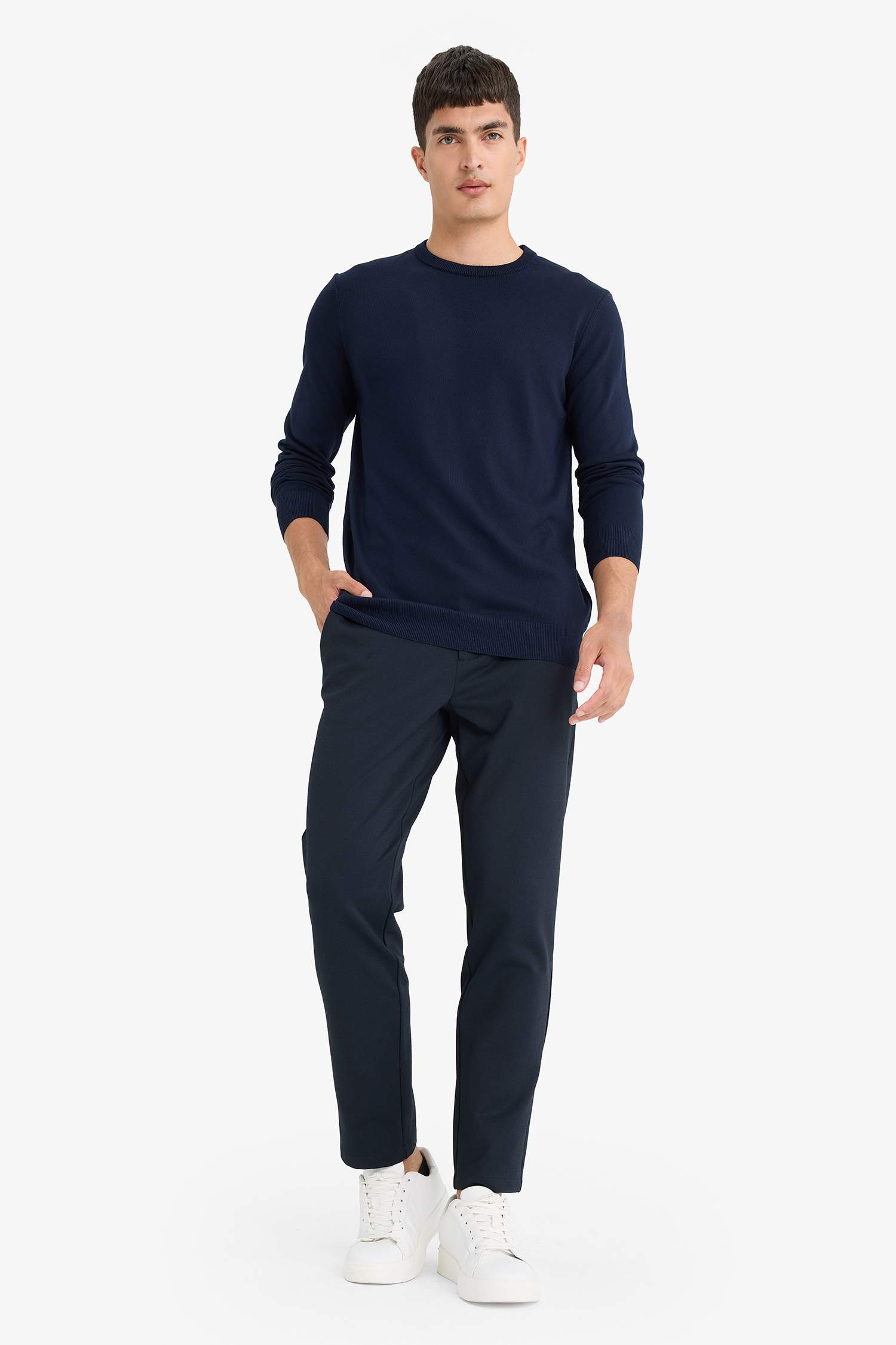 Regular Fit Crew Neck Basic Plain Premium Knitwear Sweater