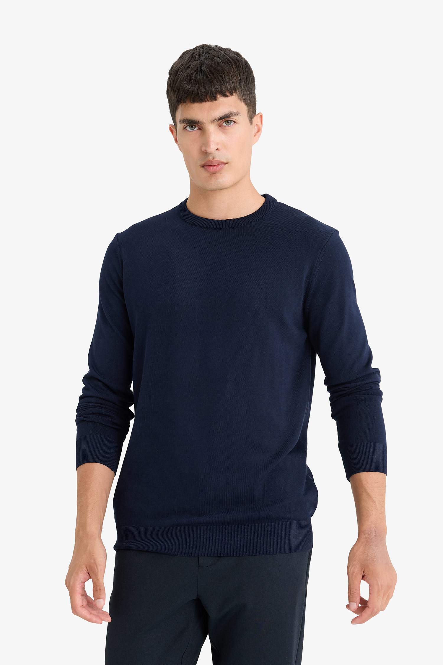 Regular Fit Crew Neck Basic Plain Premium Knitwear Sweater