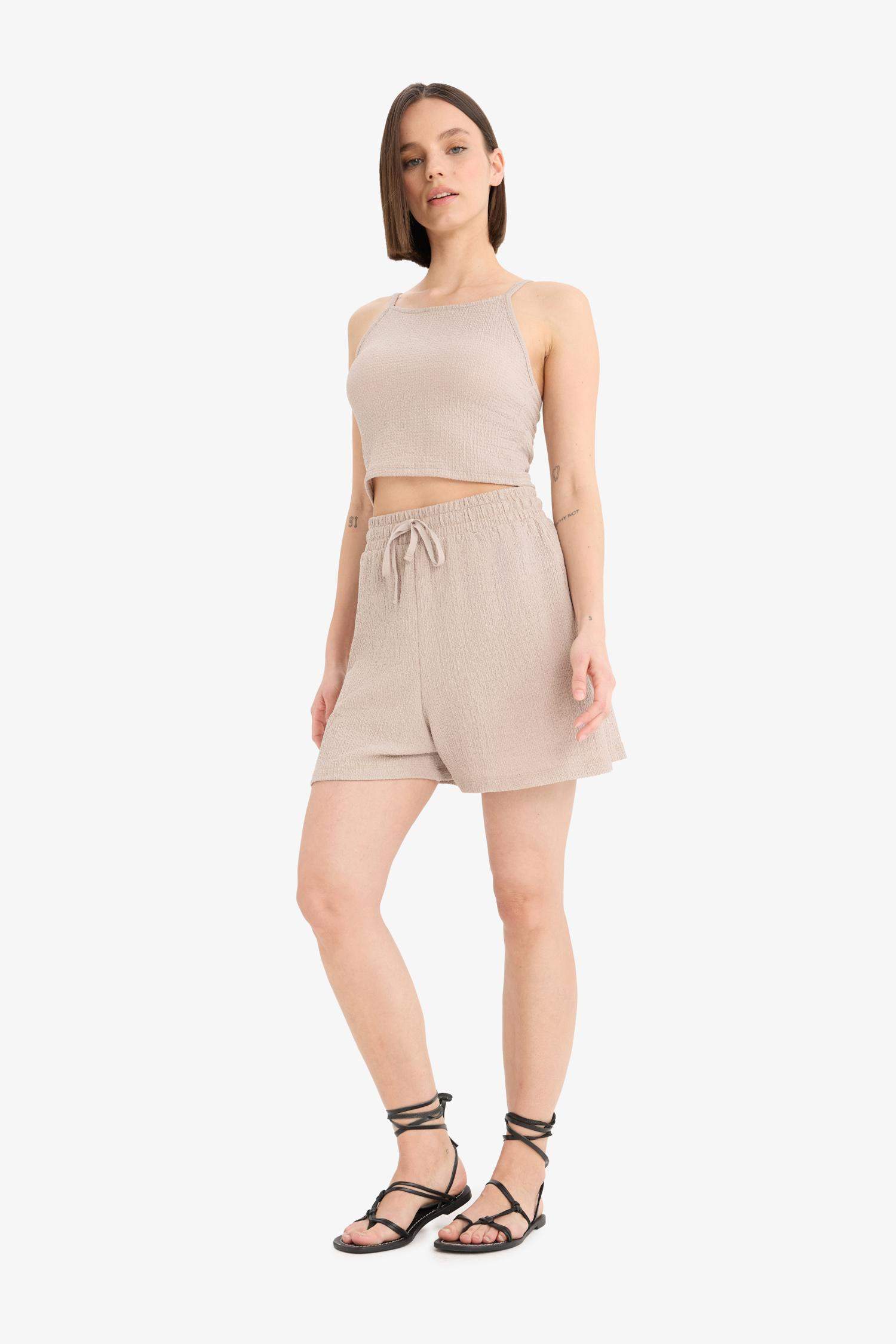 Loose Fit Crepe Shorts