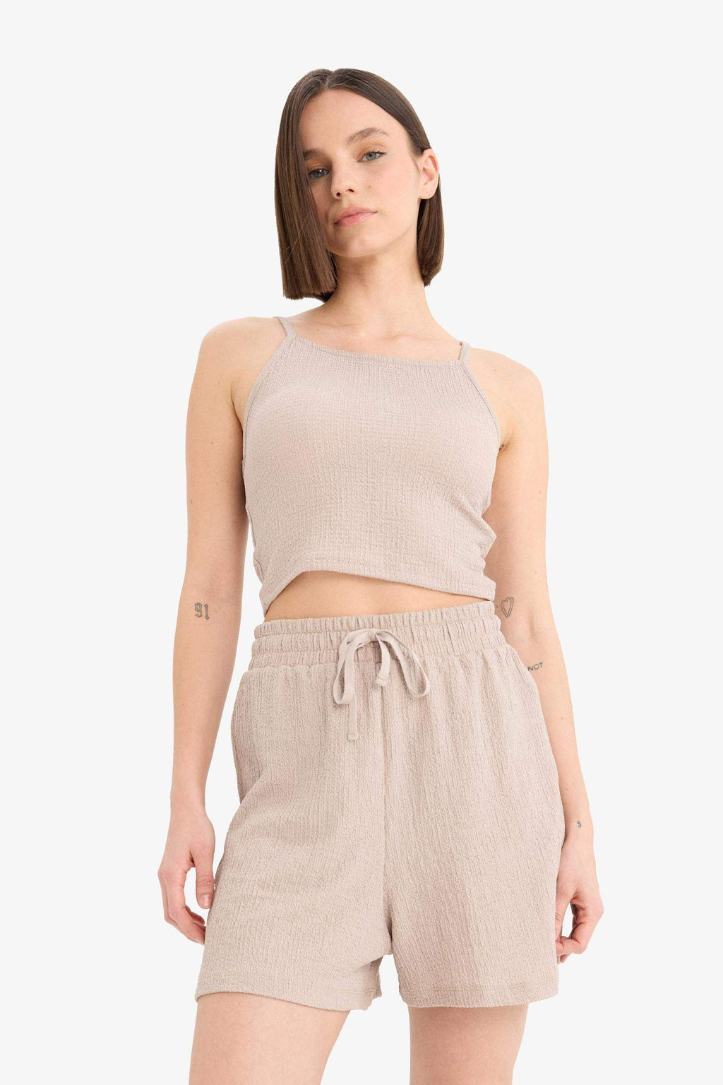 Loose Fit Crepe Shorts