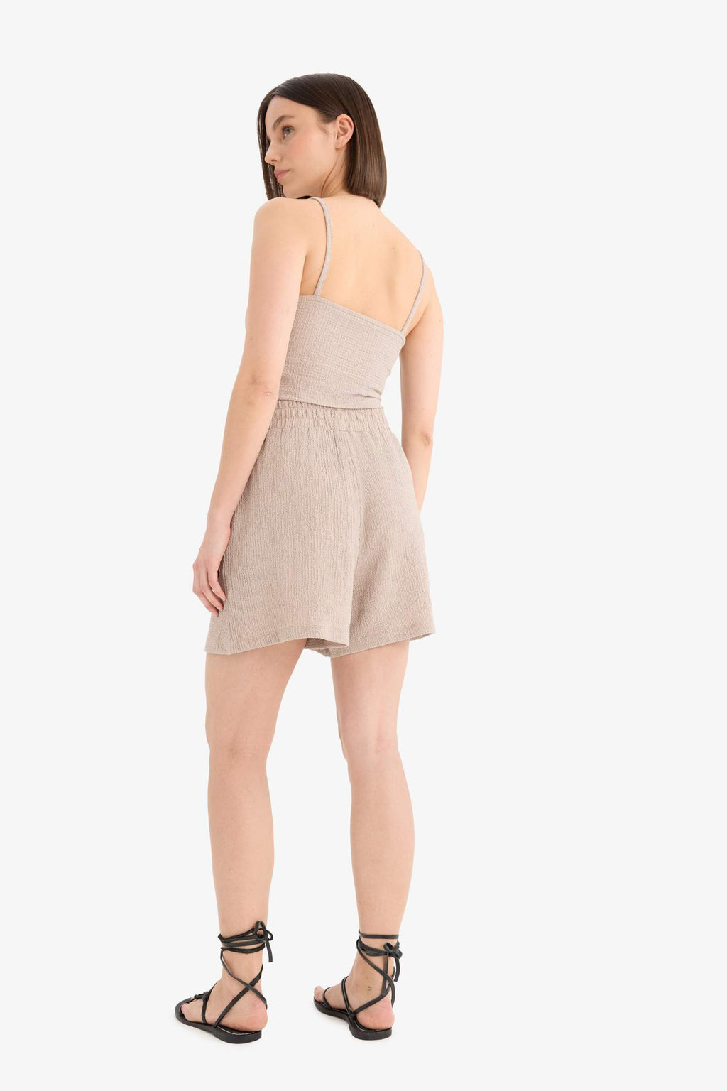 Loose Fit Crepe Shorts