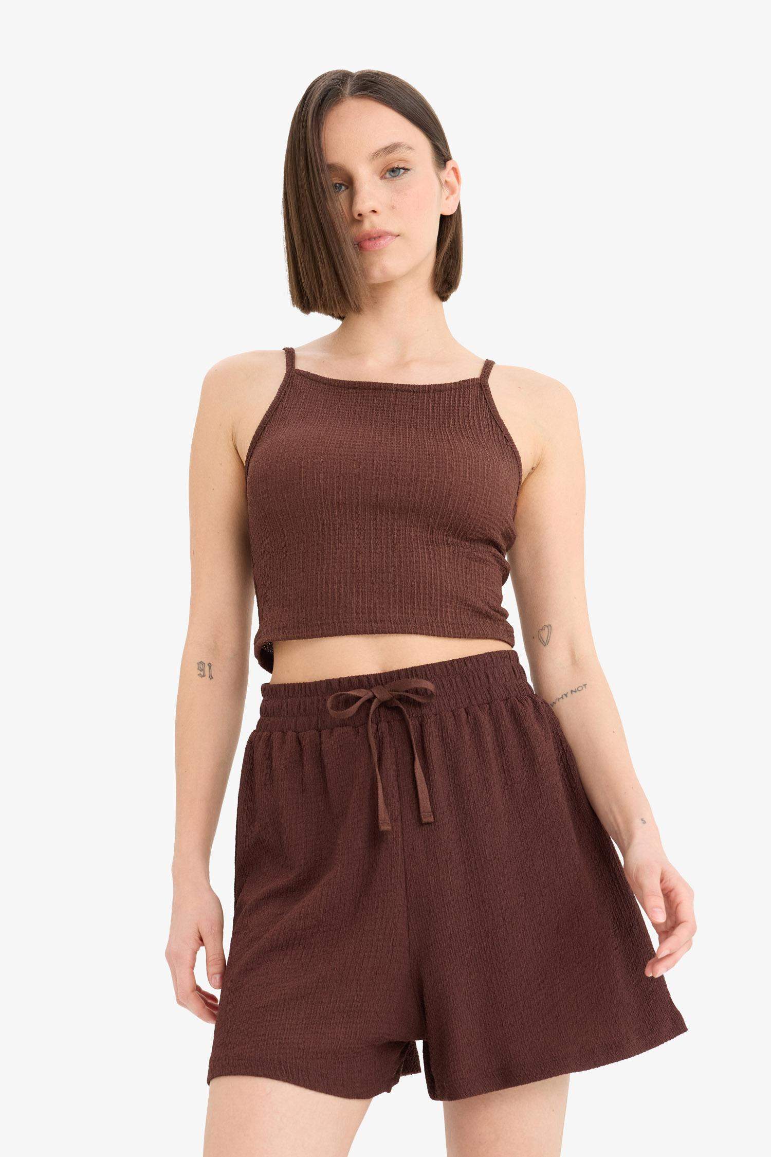 Loose Fit Crepe Shorts