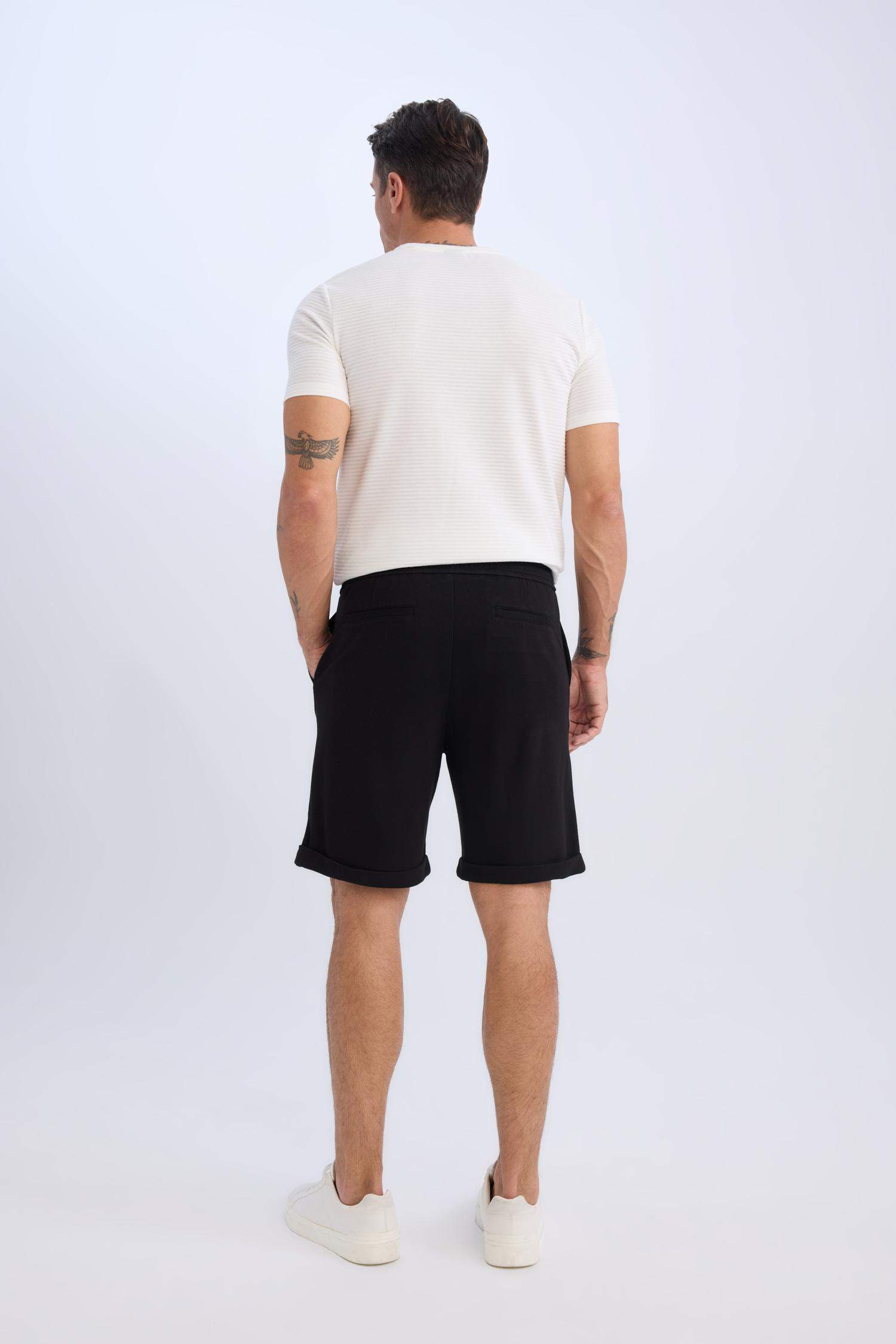 Waist Tie Pique Bermuda Shorts