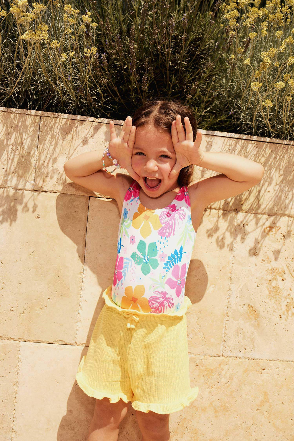 Baby Girl Regular Fit Waffle Shorts