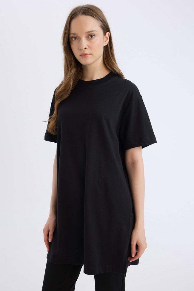 Regular Fit Crew Neck Short Sleeve Tunic Hover Image