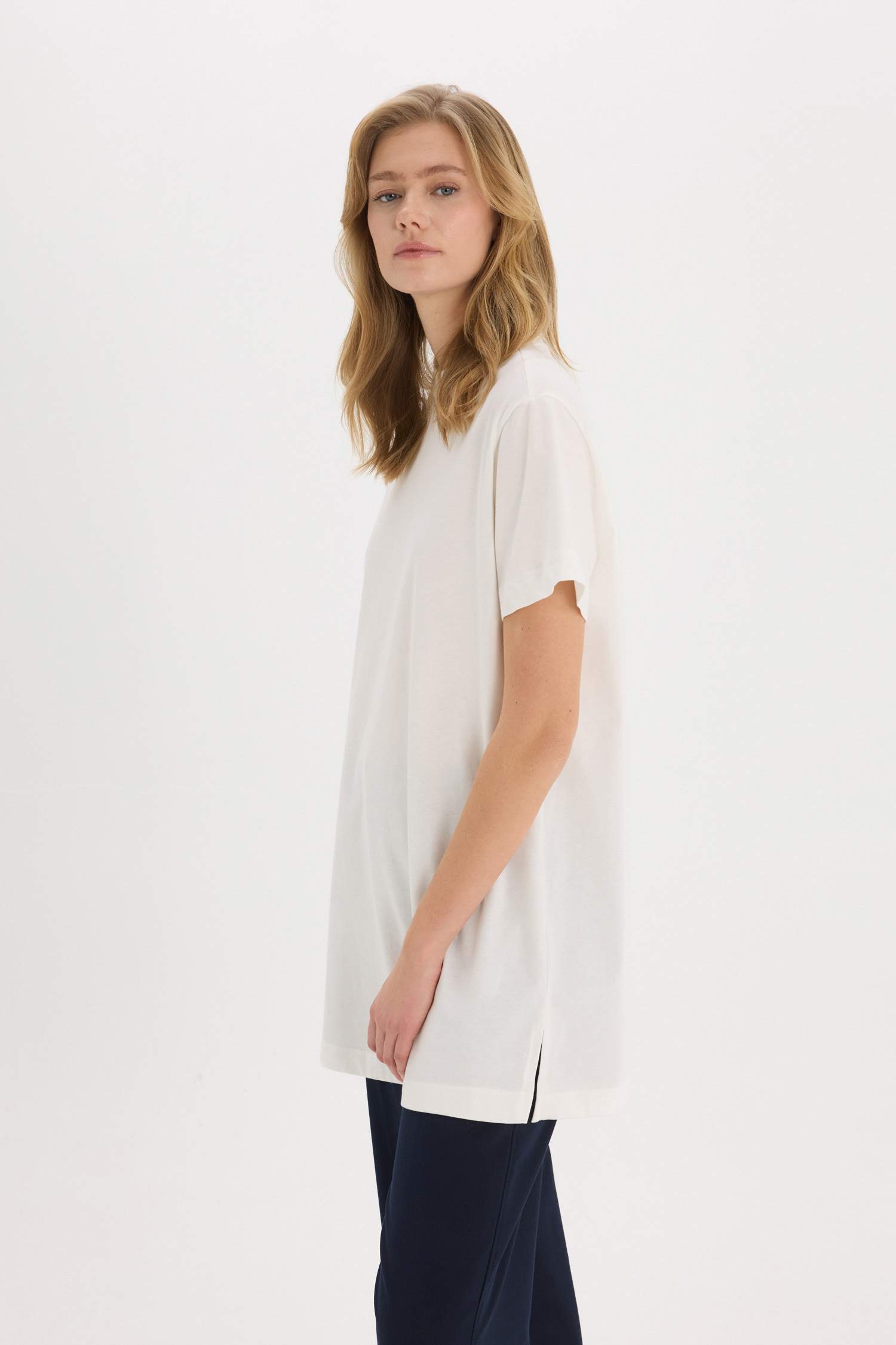 Regular Fit Crew Neck Short Sleeve Tunic