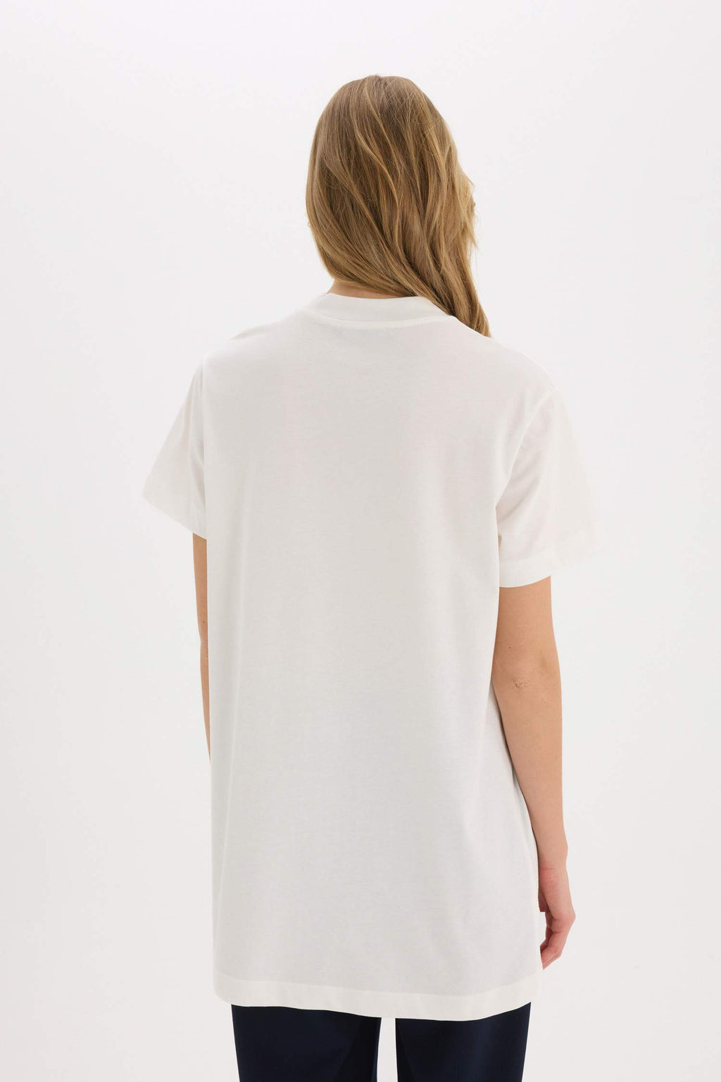 Regular Fit Crew Neck Short Sleeve Tunic