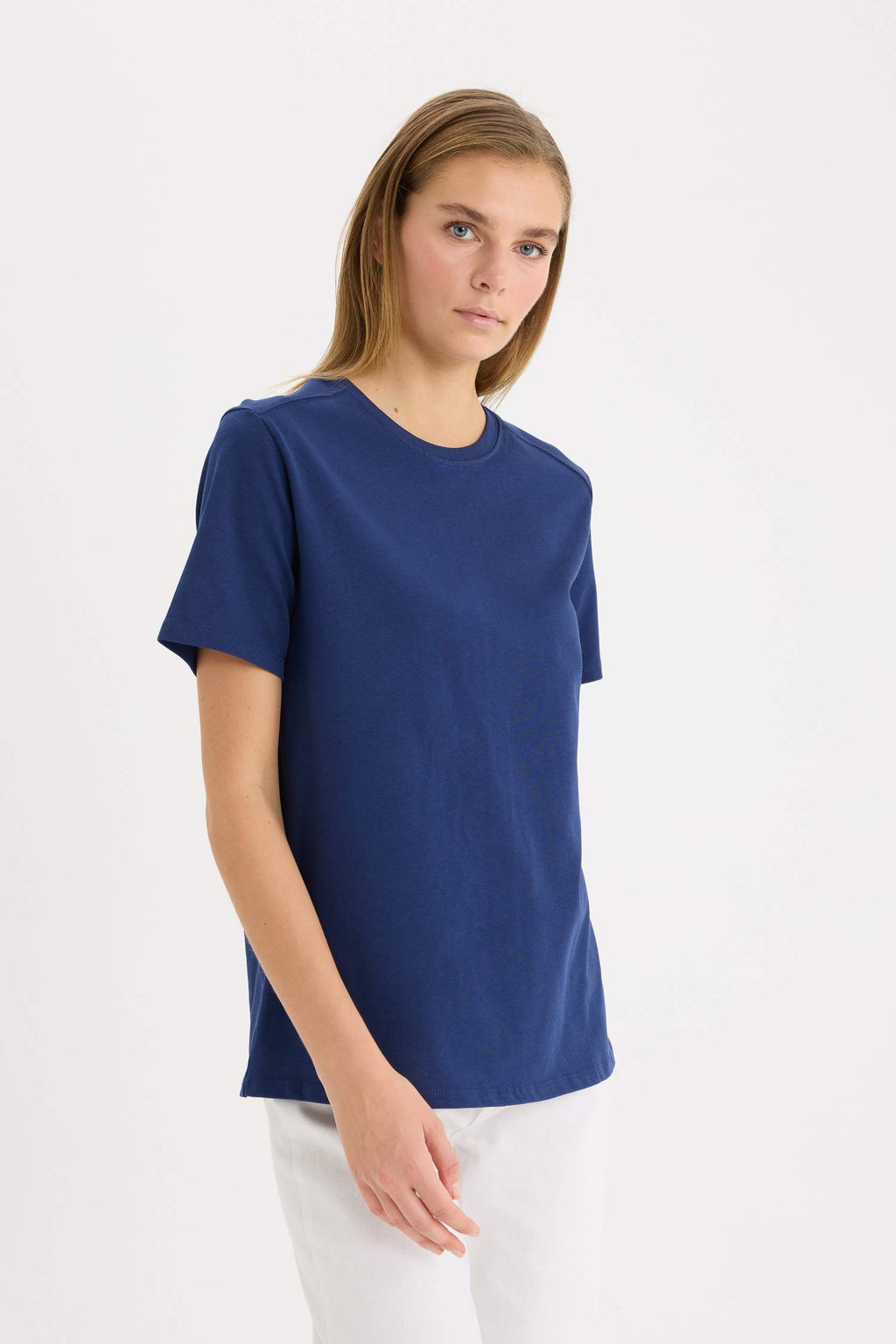 Regular Fit Crew Neck Basic White Premium T-Shirt