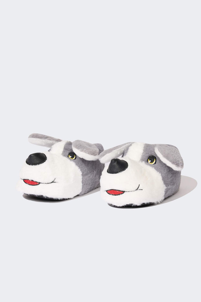 Boys Dog Themed Flat Sole Slippers Hover Image