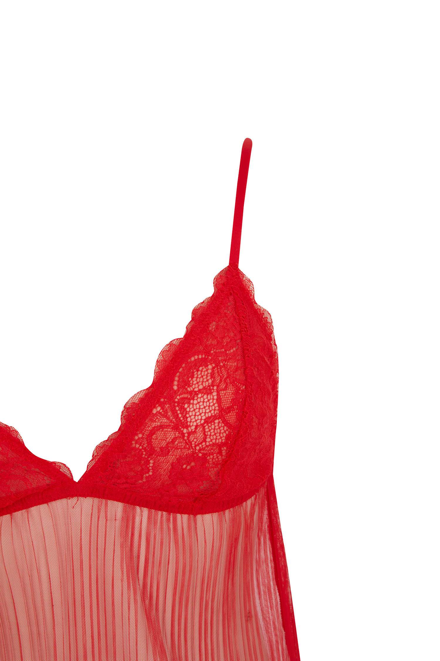 Triangle Lace Red Top