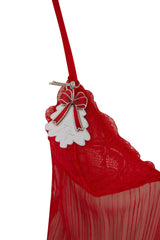 Triangle Lace Red Top