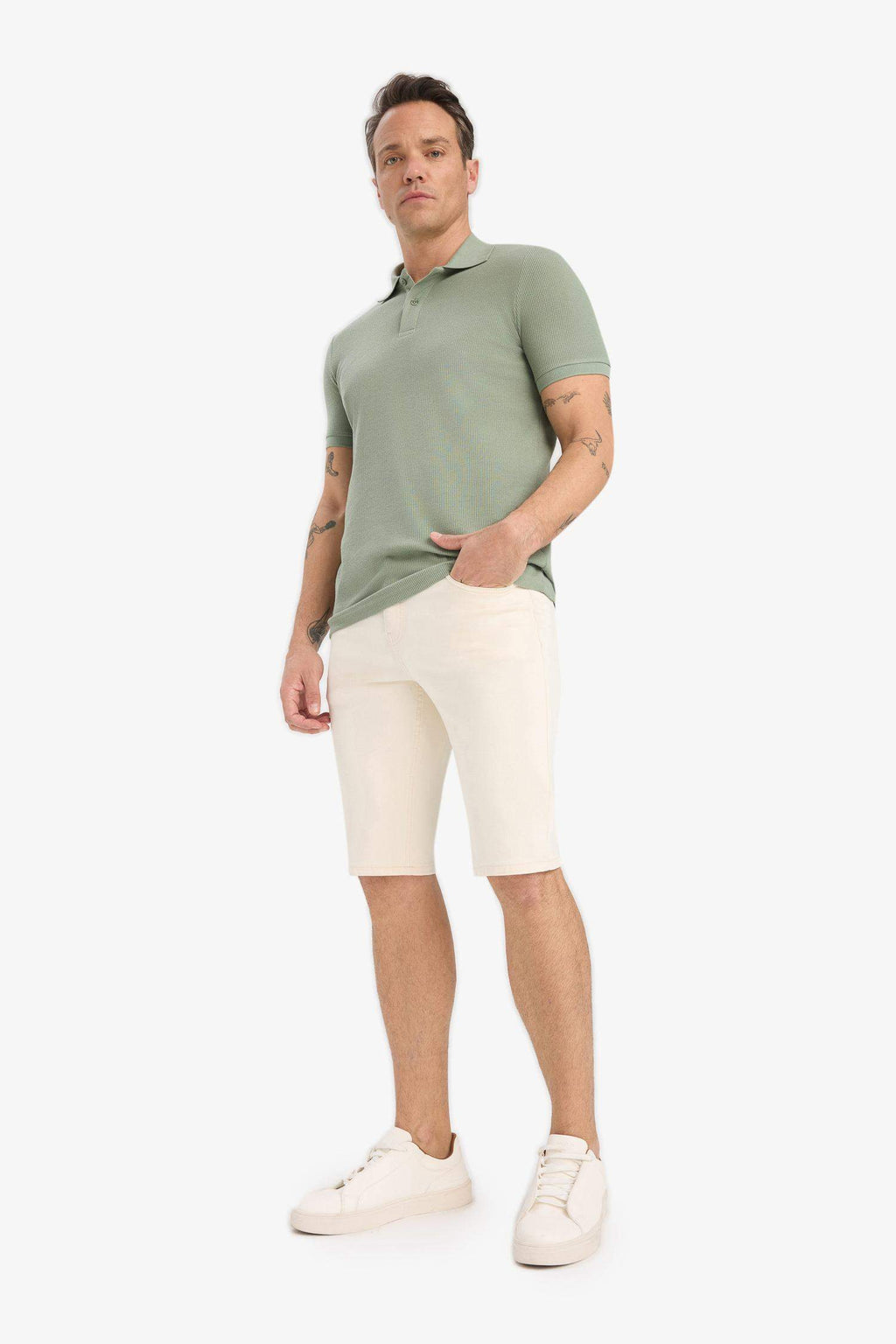 Slim Fit Slim Cut Jean Bermuda