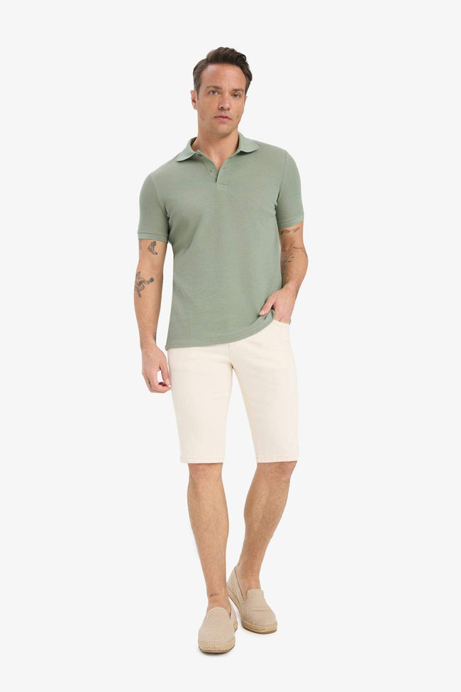 Slim Fit Slim Cut Jean Bermuda Main Image