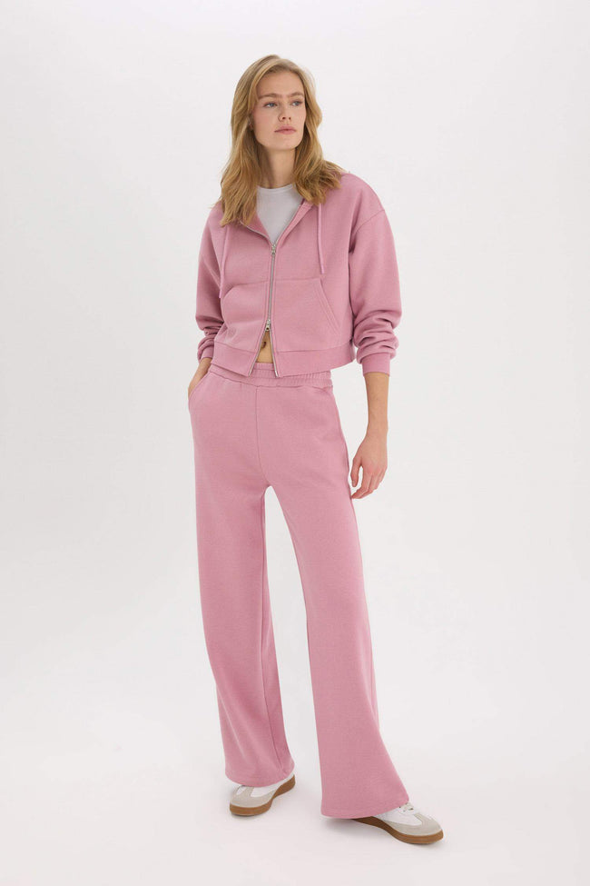 Elastic Waist Wide Leg Sweatpants Main Image