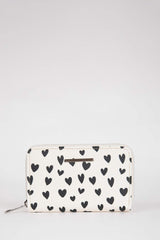 Women's Heart Patterned Faux Leather Wallet