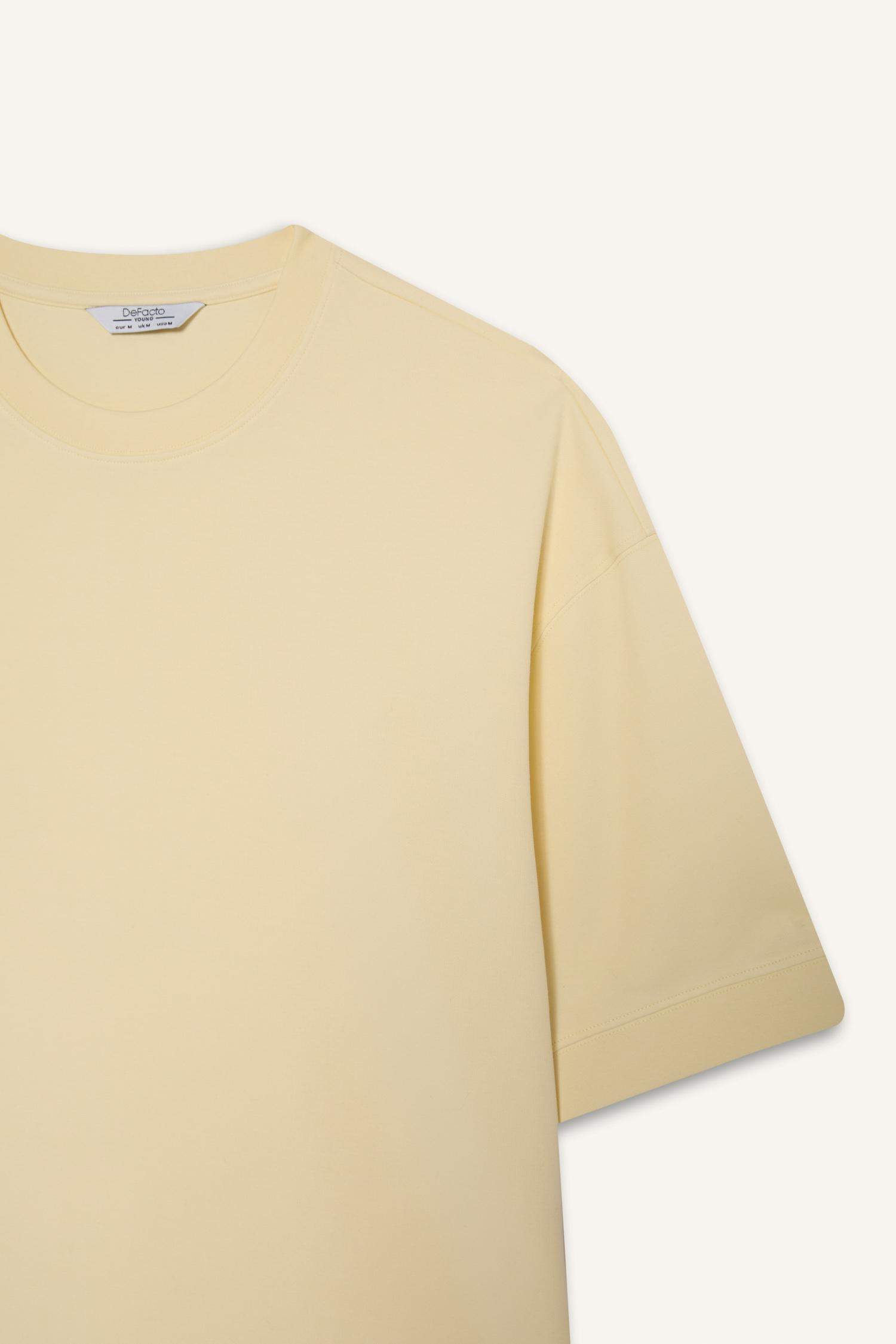 Loose Fit Crew Neck Heavy Fabric Basic T-Shirt