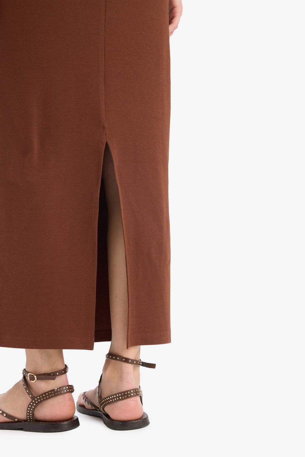 Bodycon Halter Neck Ribbed Camisole Strap Maxi Dress