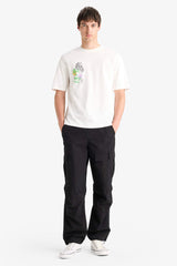 100% Cotton Rick and Morty Comfort Regular Fit Relaxed Fit Crew Neck Back Printed Short Sleeve T-Shirt