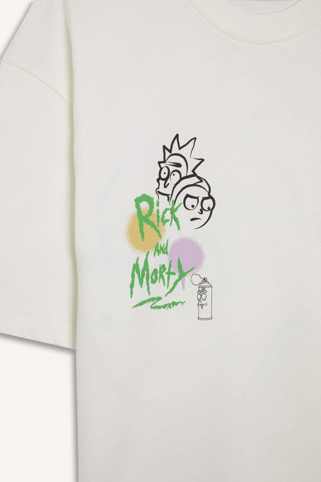 100% Cotton Rick and Morty Comfort Regular Fit Relaxed Fit Crew Neck Back Printed Short Sleeve T-Shirt