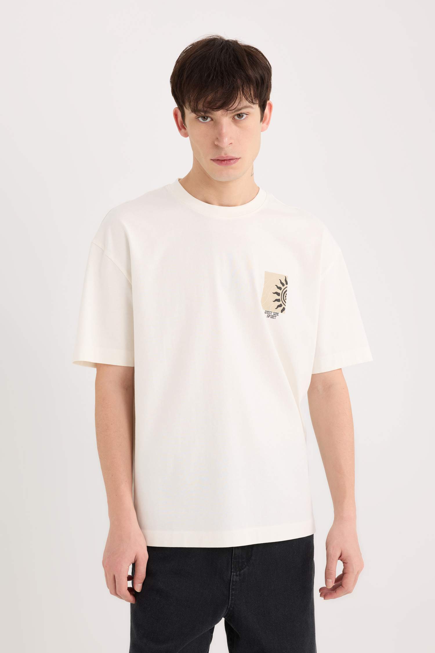 Oversize Fit Crew Neck Printed T-Shirt