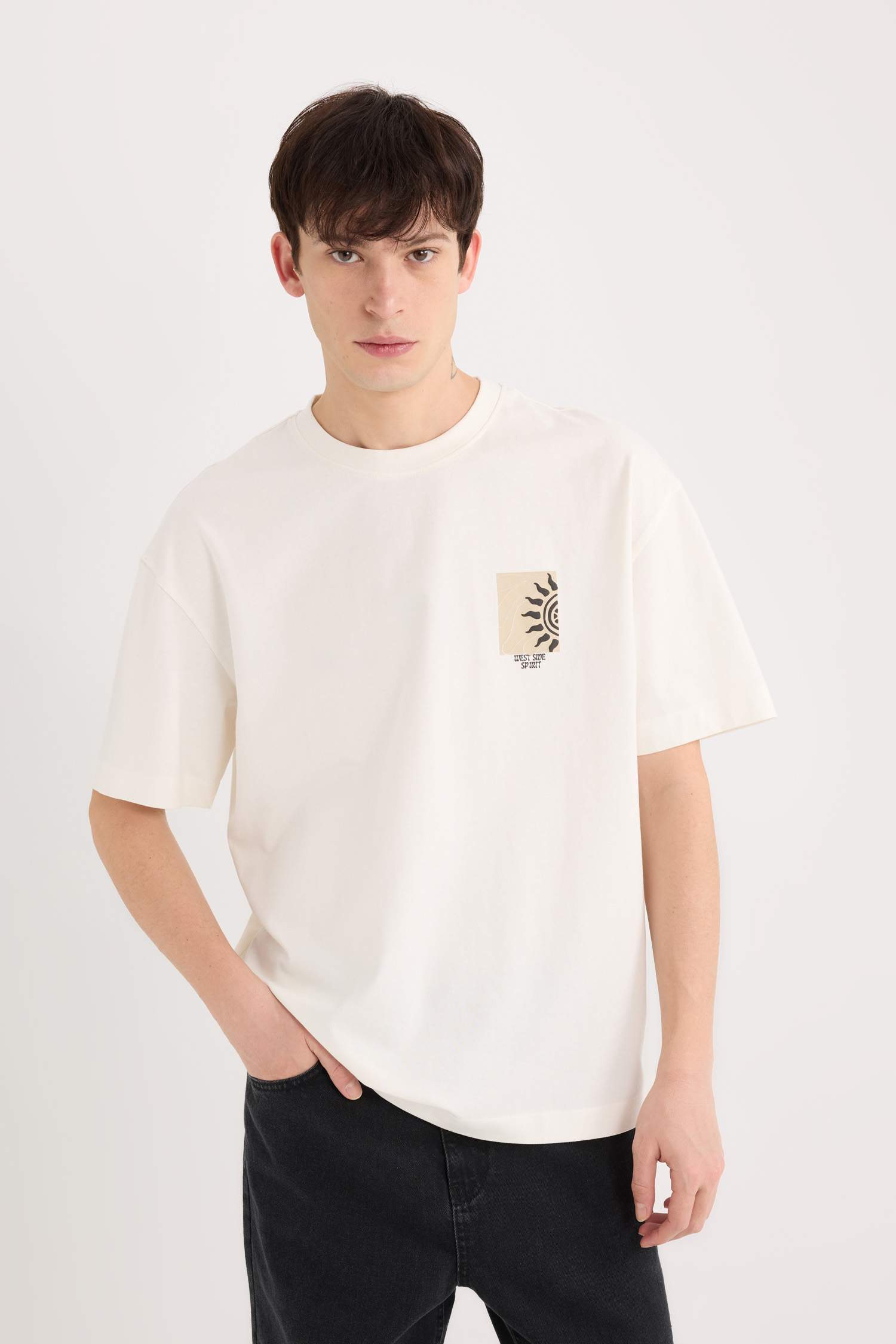 Oversize Fit Crew Neck Printed T-Shirt